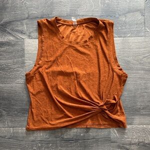 Beyond Yoga Rust Knot-Front Crop Tank Top